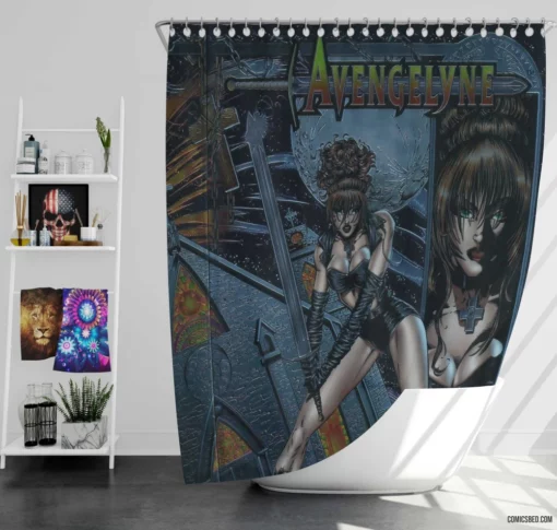 Avengelyne Divine Warrior Comic Shower Curtain