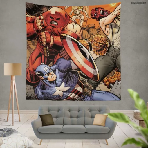 Avengers Assembled Battle Royale Comic Wall Tapestry