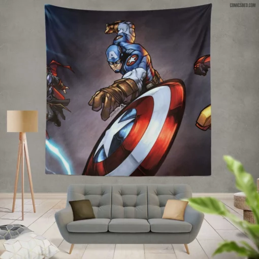 Avengers Earth Mightiest Heroes Comic Wall Tapestry