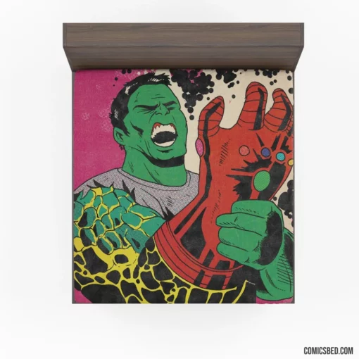 Avengers Endgame Hulk Gauntlet Comic Fitted Sheet 1