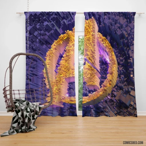 Avengers Logo Earth Mightiest Heroes Comic Curtain