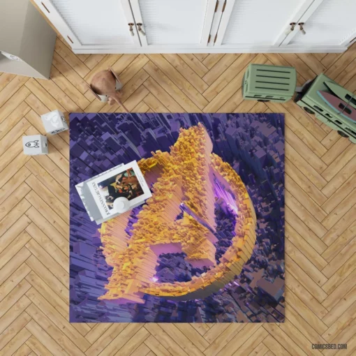 Avengers Logo Earth Mightiest Heroes Comic Rug