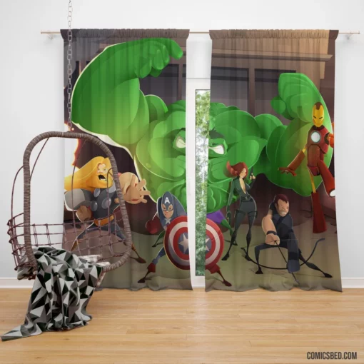 Avengers Marvel Dynamic Team Comic Curtain