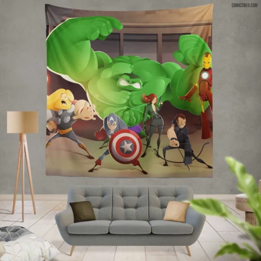 Avengers Marvel Dynamic Team Comic Wall Tapestry