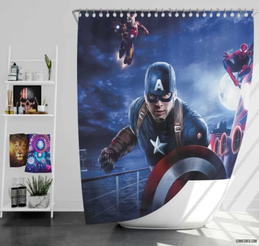 Avengers Marvel Superhero Team Comic Shower Curtain