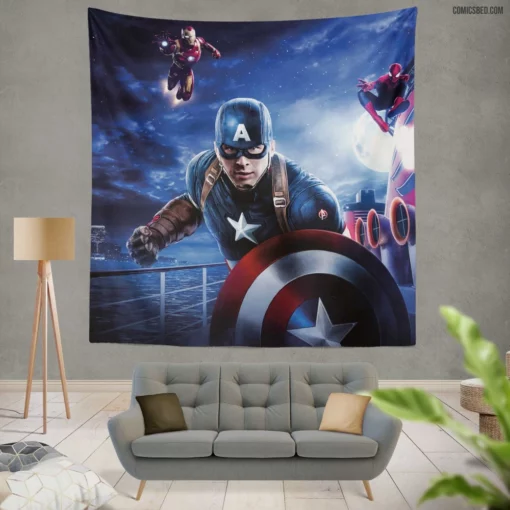 Avengers Marvel Superhero Team Comic Wall Tapestry