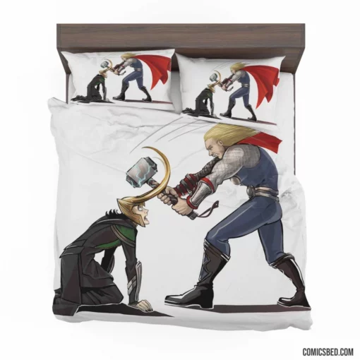 Avengers Reimagined Thor vs. Loki Comic Bedding Set 1