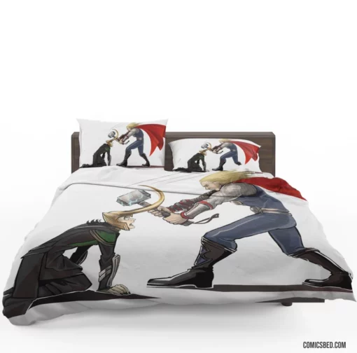 Avengers Reimagined Thor vs. Loki Comic Bedding Set