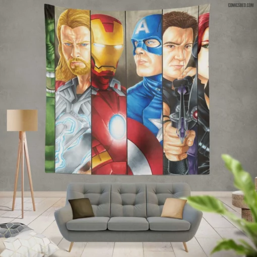 Avengers The Avengers Earth Mightiest Heroes Comic Wall Tapestry