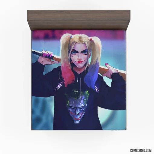 Baseball Bat Jester DC Harley Quinn Comic Fitted Sheet 1