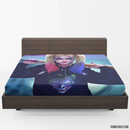 Baseball Bat Jester DC Harley Quinn Comic Fitted Sheet