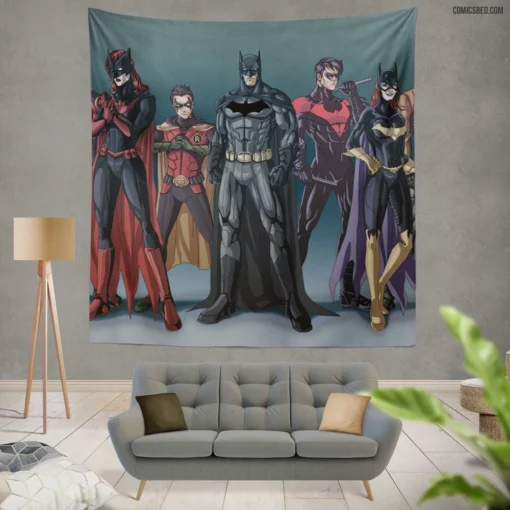 Bat Family Gotham Batgirl Nightwing Batwoman Comic Wall Tapestry