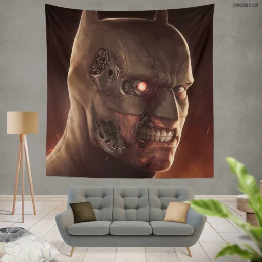 Bat-Terminator Cyborg DC Dark Duo Comic Wall Tapestry