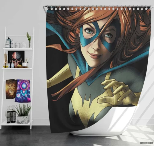 Batgirl Aqua Eyes DC Heroine Comic Shower Curtain