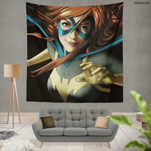 Batgirl Aqua Eyes DC Heroine Comic Wall Tapestry