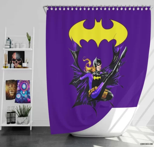 Batgirl Gotham Silent Guardian Comic Shower Curtain