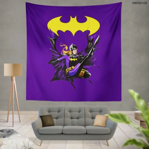 Batgirl Gotham Silent Guardian Comic Wall Tapestry