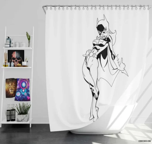 Batgirl Gotham Vigilante Heroine Comic Shower Curtain