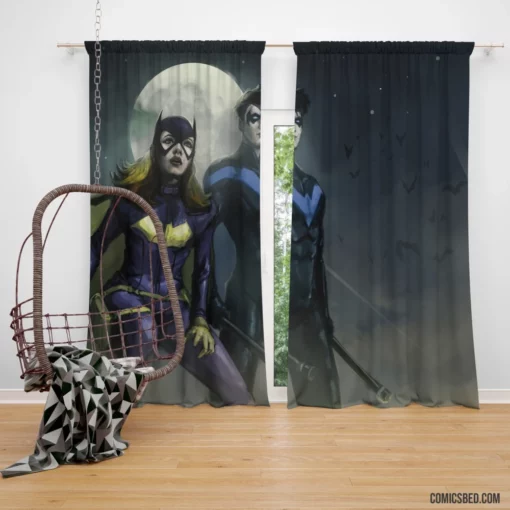 Batgirl Nightwing DC Duo Comic Curtain