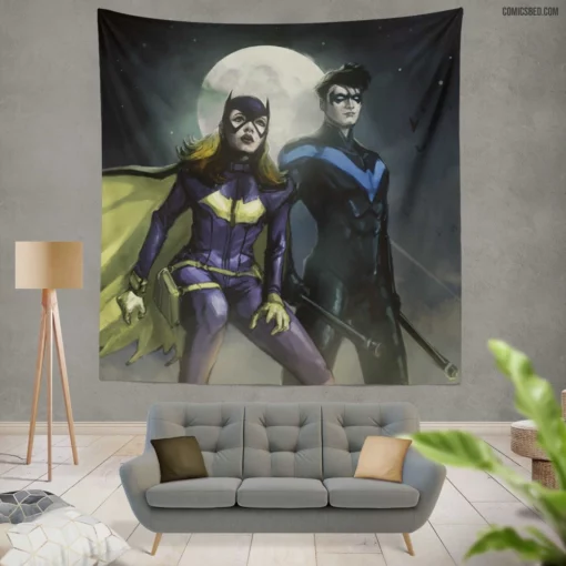 Batgirl Nightwing DC Duo Comic Wall Tapestry