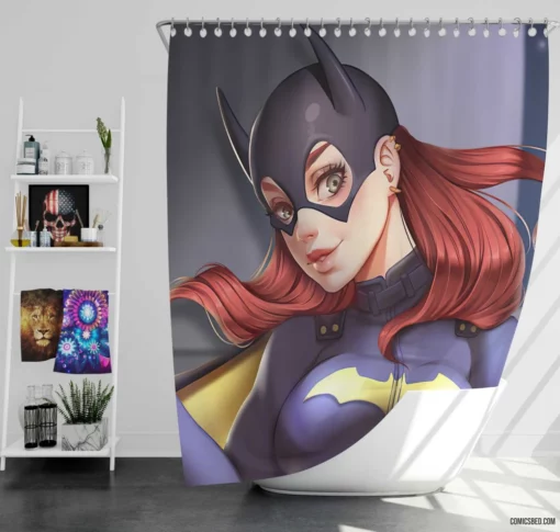 Batgirl Red Hair DC Vigilante Comic Shower Curtain