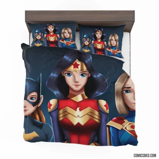 Batgirl Wonder Woman Supergirl DC Trio Comic Bedding Set 1