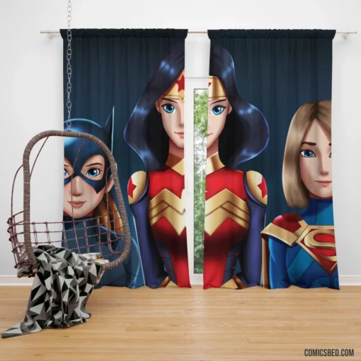 Batgirl Wonder Woman Supergirl DC Trio Comic Curtain