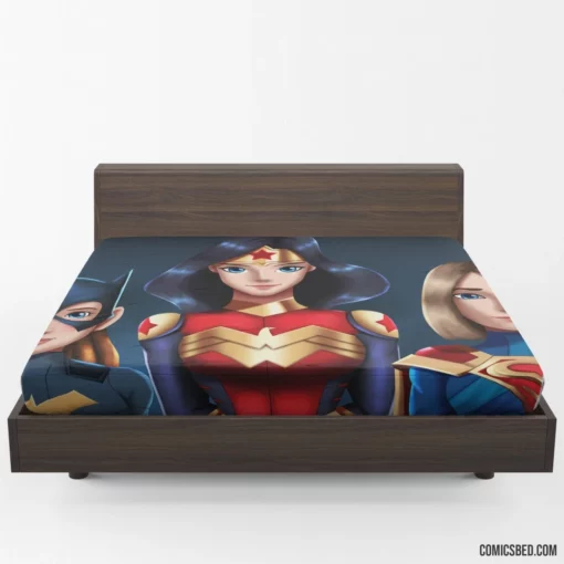 Batgirl Wonder Woman Supergirl DC Trio Comic Fitted Sheet