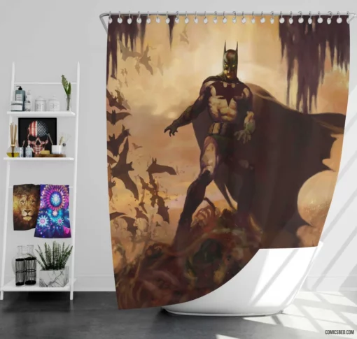 Batman Bat DC Night Watcher Comic Shower Curtain