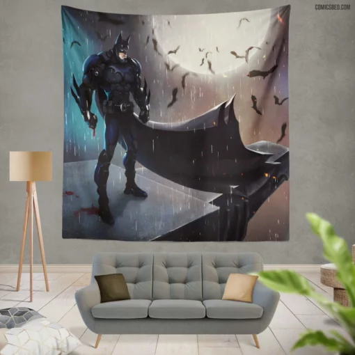 Batman Bat Moon DC Dark Knight Comic Wall Tapestry