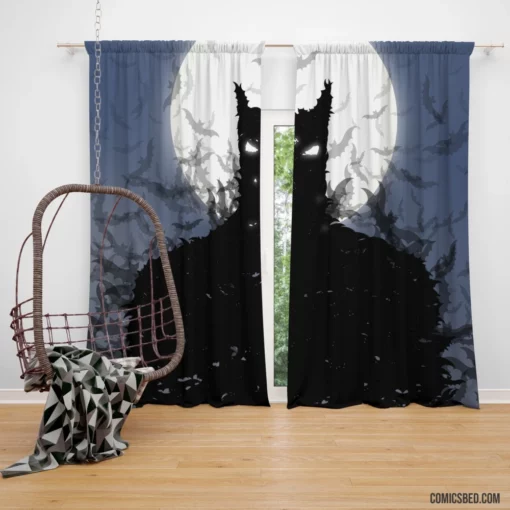 Batman Bat Moon DC Night Watcher Comic Curtain