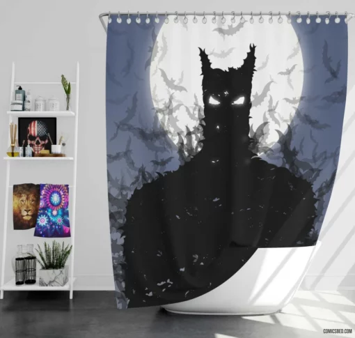 Batman Bat Moon DC Night Watcher Comic Shower Curtain