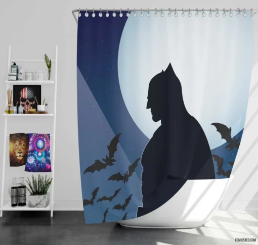 Batman Bat-Signal DC Dark Signal Comic Shower Curtain