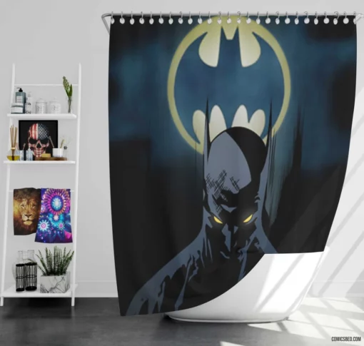 Batman & Bat-Signal Hero Call Comic Shower Curtain