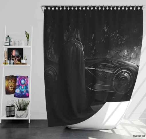 Batman Batmobile DC Crusader Comic Shower Curtain