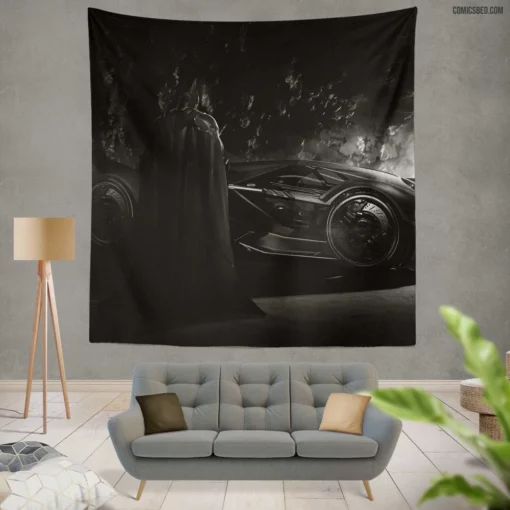 Batman Batmobile DC Crusader Comic Wall Tapestry