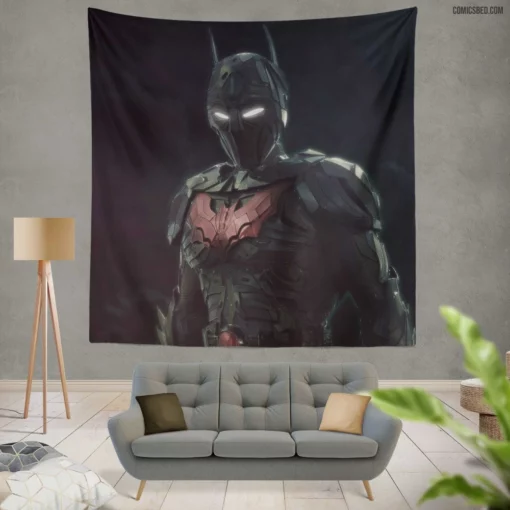 Batman Beyond Futuristic Crusader Comic Wall Tapestry