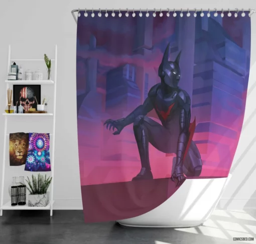 Batman Beyond Futuristic Savior Comic Shower Curtain