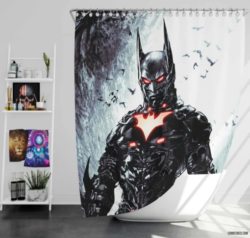 Batman Beyond Gotham Champion Comic Shower Curtain