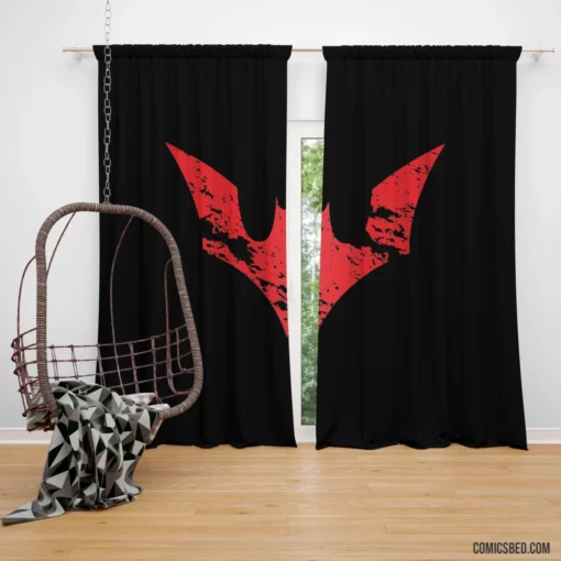 Batman Beyond Logo Symbol Futuristic Crusader Comic Curtain