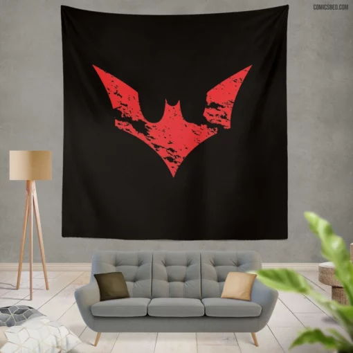 Batman Beyond Logo Symbol Futuristic Crusader Comic Wall Tapestry