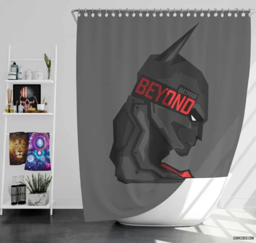 Batman Beyond Savitar Futuristic Showdown Comic Shower Curtain