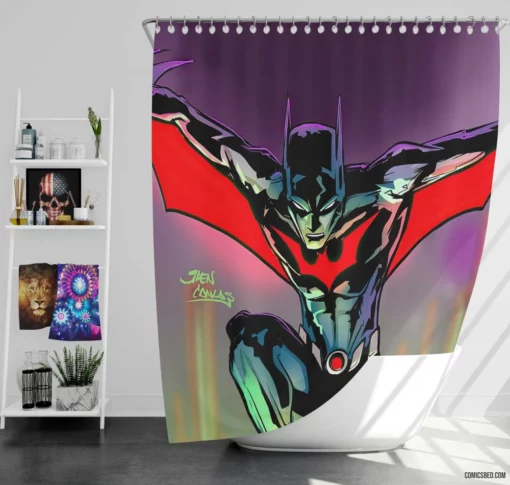 Batman Beyond Urban Protector Comic Shower Curtain