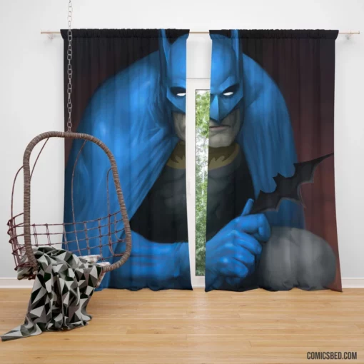 Batman Blue Cape Batarang Dark Knight Comic Curtain