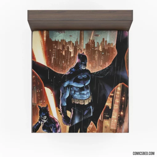 Batman Catwoman Gotham Duo Comic Fitted Sheet 1