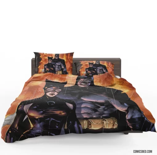 Batman Catwoman Romantic Pursuit Comic Bedding Set