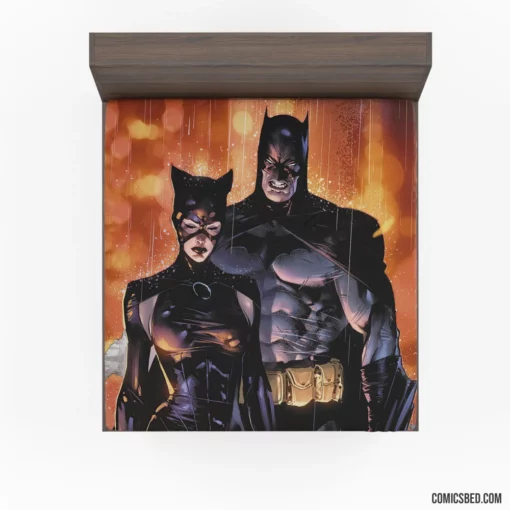 Batman Catwoman Romantic Pursuit Comic Fitted Sheet 1