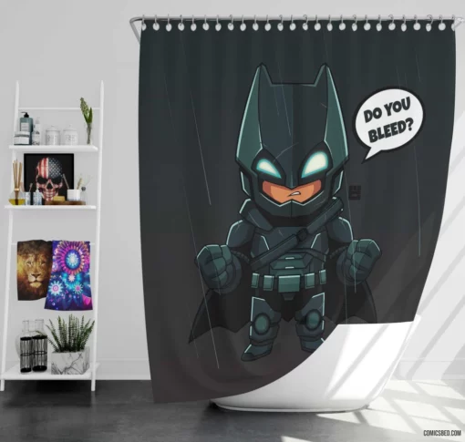 Batman Chibi DC Tiny Guardian Comic Shower Curtain