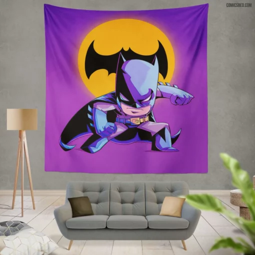 Batman Chibi Miniature Guardian Comic Wall Tapestry