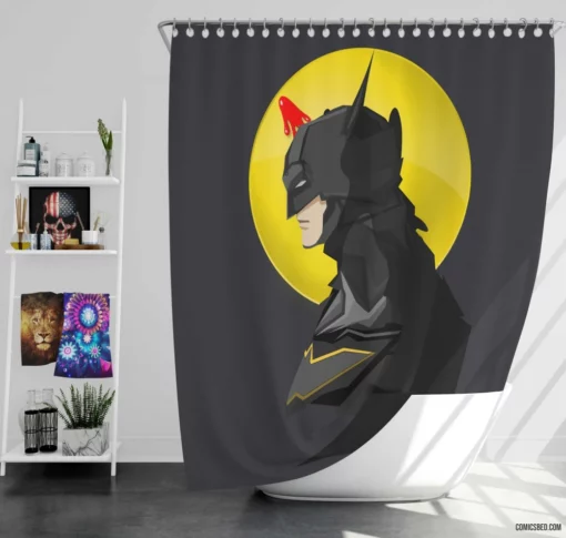 Batman DC Brooding Crusader Comic Shower Curtain